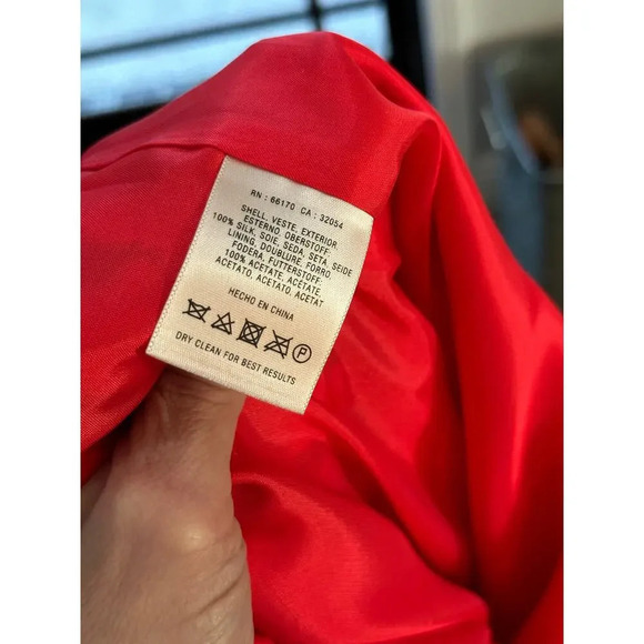 Maeve Anthropologie Pink Polka Dots Embroidered Silk Pencil Skirt Size 4 - Picture 5 of 7